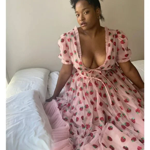 Lirika Matoshi Strawberry Sparkle Viral Tulle Dress - Picture 4 of 8